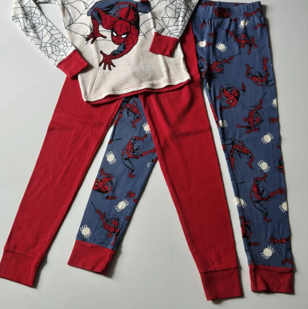 Spider-Man Kids‎ Pajamas Set (2 pants and 1 top) - Red and Blue/Size 8